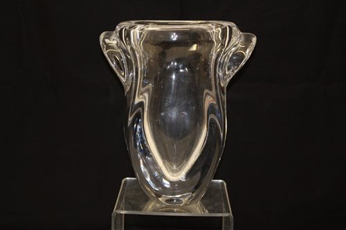 Lot 1027 - Good quality Sèvres glass vase, signed on base,...