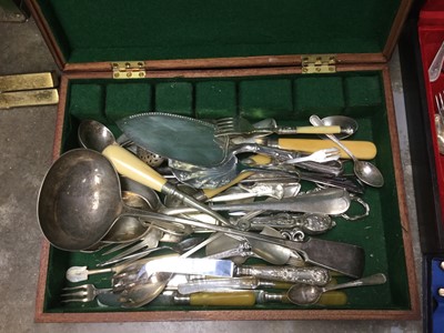 Lot 340 - Canteen of beaded cutlery together with other assorted silver plated cutlery