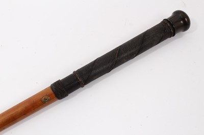 Lot 759 - Scarce 19th Century walking cane, the screw top revealing telescope which unscrews from cane. the handle possible shagreen?