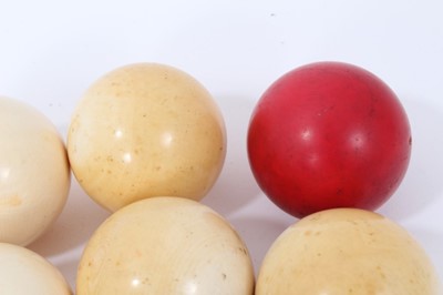 Lot 753 - Collection of ivory billiard balls, 19th century