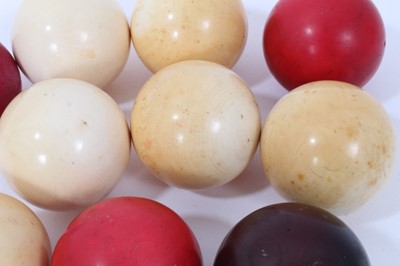 Lot 753 - Collection of ivory billiard balls, 19th century