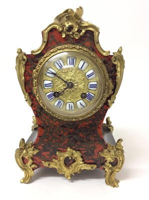 Lot 663 - Late 19th Century French Boulle mantel clock of shaped form