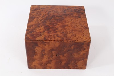 Lot 755 - Good quality solid burr yew wood jewel box