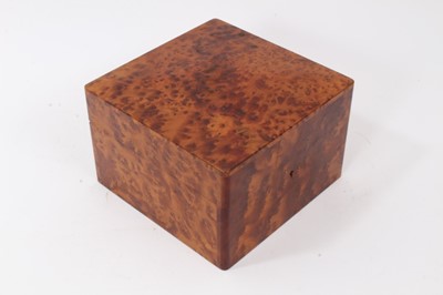 Lot 755 - Good quality solid burr yew wood jewel box
