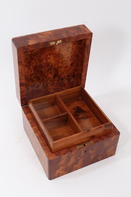 Lot 755 - Good quality solid burr yew wood jewel box