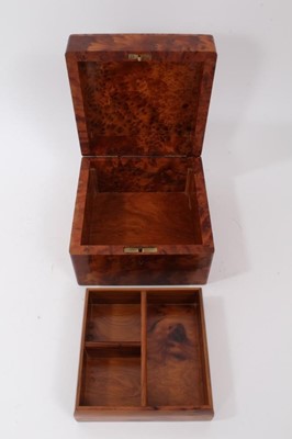 Lot 755 - Good quality solid burr yew wood jewel box