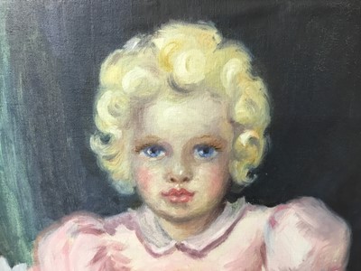 Lot 222 - Hazel Calder-Brooke, early 20th century, oil on board - portrait of a child, 'Sandra', the artist niece, signed, in gilt frame