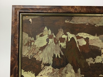 Lot 227 - George Sheringham (1884-1937) gouache on board - Quest for the Holy Grail, signed, 75 x 49cm, framed, original label verso for the Sheringham Memorial Exhibition