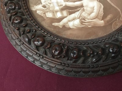 Lot 762 - Finely carved 19th century walnut circular frame