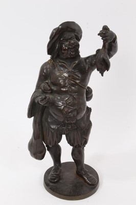 Lot 779 - 19th Century bronze figure of a game dealer