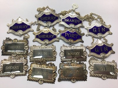 Lot 655 - Collection of fourteen silver plated spirit labels