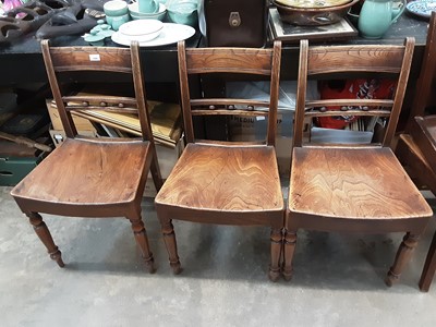 Lot 1088 - Six 19th century elm Essex chairs