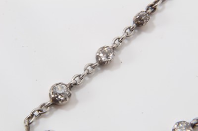 Lot 221 - Victorian style old cut diamond flower pendant necklace