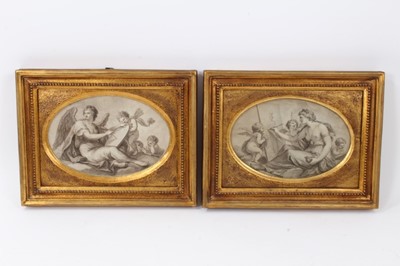 Lot 876 - Pair of Regency period oval sepia engravings with original text to reverse. Rowley Gallery, Kensington, Church Street