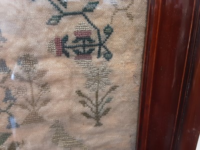 Lot 348 - 19th century needlework sampler in glazed frame