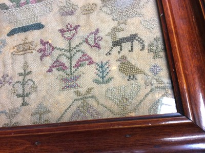 Lot 348 - 19th century needlework sampler in glazed frame