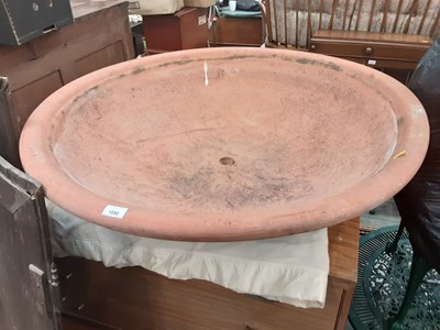 Lot 1090 - Very large terracotta dish, 96cm diameter
