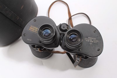 Lot 758 - Pair of military issue 7 x 50 binoculars by Anchor Optical Corp, New York, N.Y. in black case
