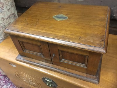 Lot 573 - Good quality Edwardian oak cutlery canteen, with retailers label for Mappin and Webb