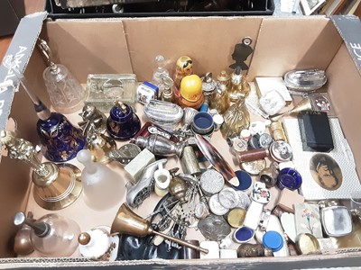 Lot 463 - Collection of brass and other bells and various bric-brac including lighters, thimbles, Russian dolls, trinket boxes etc