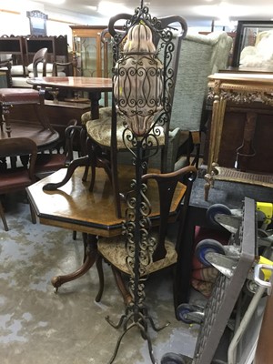 Lot 1100 - Wrought iron and glass free standing lantern