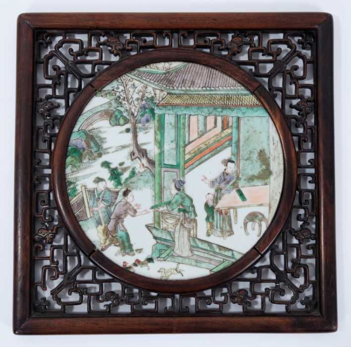 Lot 62 - Chinese famille verte plaque