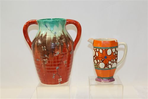 Lot 1042 - Clarice Cliff Fantasque hand-painted jug,...