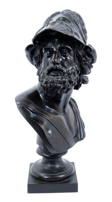 Lot 819 - After the antique - 19th century Continental bronze bust of Menelaus