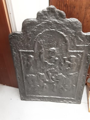 Lot 1103 - Cast iron fire back