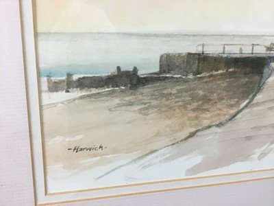 Lot 14 - Terry Jeffrey watercolour study- Harwich, signed and dated 1998, in glazed frame