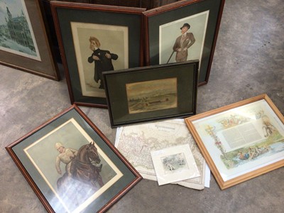 Lot 584 - Three Vanity Fair prints, together with other framed and loose pictures