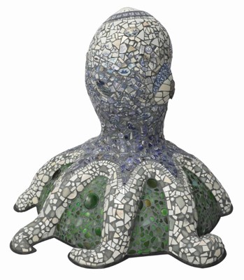 Lot 11 - Sedna by Anne Schwegmann-Fielding – Mosaic design from locally sourced sea glass and crockery fragments, with Mayflower coin