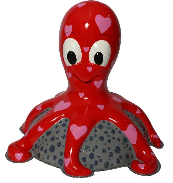 Lot 1 - SOLD AT PRESALE STAGE - Ahoy Me Hearty! by Traci Moss – Happy red character with pink love hearts