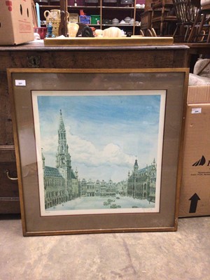 Lot 591 - Signed limited edition print of a European town square by A Lloyd Thomas