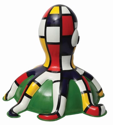 Lot 33 - Mondrianopus by Rodney Byrd – Abstract colourful outlined block design inspired by the works of Mondrian