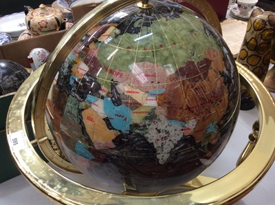 Lot 595 - Specimen world globe in gilt metal stand