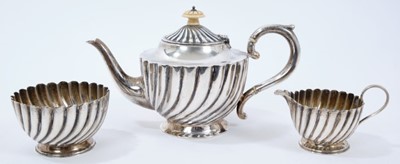 Lot 299 - Victorian silver three piece batchelor tea set