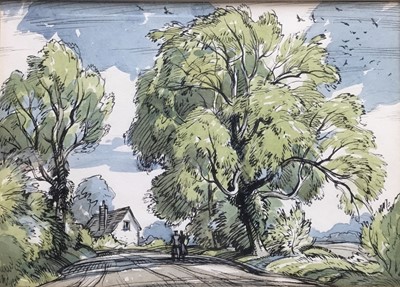 Lot 69 - Albert Ribbans (1903-1966) two watercolours - original cover designs for The East Anglian Magazine
