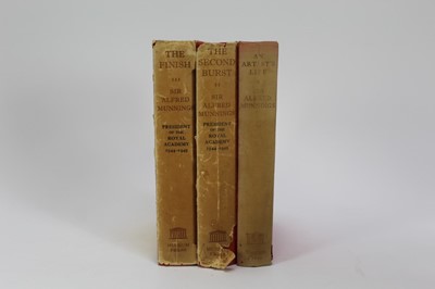 Lot 987 - Set of three Munnings autobiographies and group of fox hunting related books