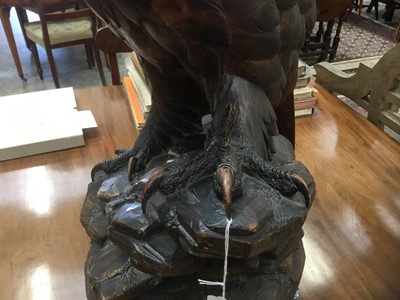 Lot 831 - Exceptional late 19th / early 20th century Black Forest carved  lindenwood figure of an eagle