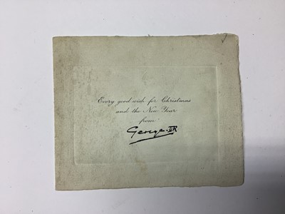 Lot 1338 - Royal Christmas Card of George II of Greece, with black and white photograph of him in Naval uniform