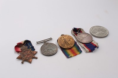 Lot 712 - First World War and later Royal Navy medal group comprising 1914 - 15 Star named to S.S. 4749. R. E. Trump. Ord. R.N., War and Victory medals named to S.S. 4749 R. E. Trump. A. B. R.N., George V Ro...