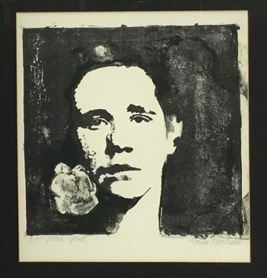 Lot 208 - Hans Anschutz (late 20th century) lithograph - Portrait of Jean Genet, signed , titled and numbered A/P
