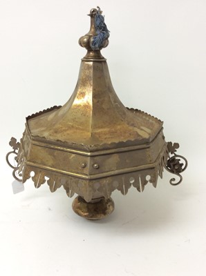 Lot 318 - Large decorative late 19th/early 20th century silver plated hanging lantern