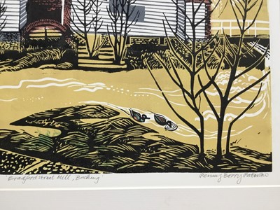 Lot 161 - Penny Berry Paterson (1941-2021) linocut print, Bradford Street Mill, Bocking, signed and numbered A/P, 30 x 42cm, with mount