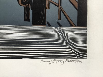 Lot 167 - Penny Berry Paterson (1941-2021) colour linocut print, Braintree silk mill, signed and numbered 7/30, 39 x 52