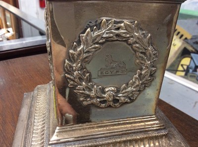 Lot 319 - Large and impressive Victorian silver oil lamp base, in the form of a Corinthian column