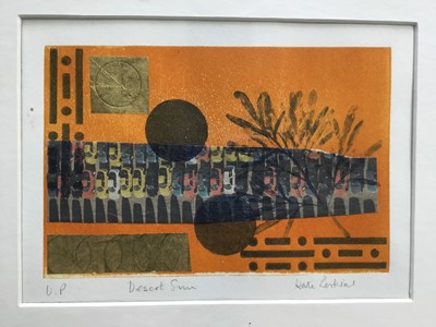 Lot 172 - Dale Devereux Barker (b. 1962), monoprint,  Parradiddle, signed titled and dated, image 18 x 27cm, together group of prints by various local artists. (8)