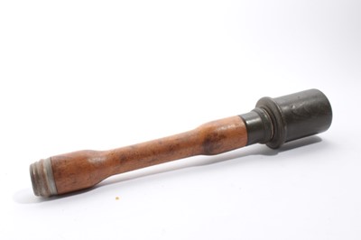 Lot 725 - Interesting First World War Imperial German style turned wood dummy stick grenade 36cm in overall length