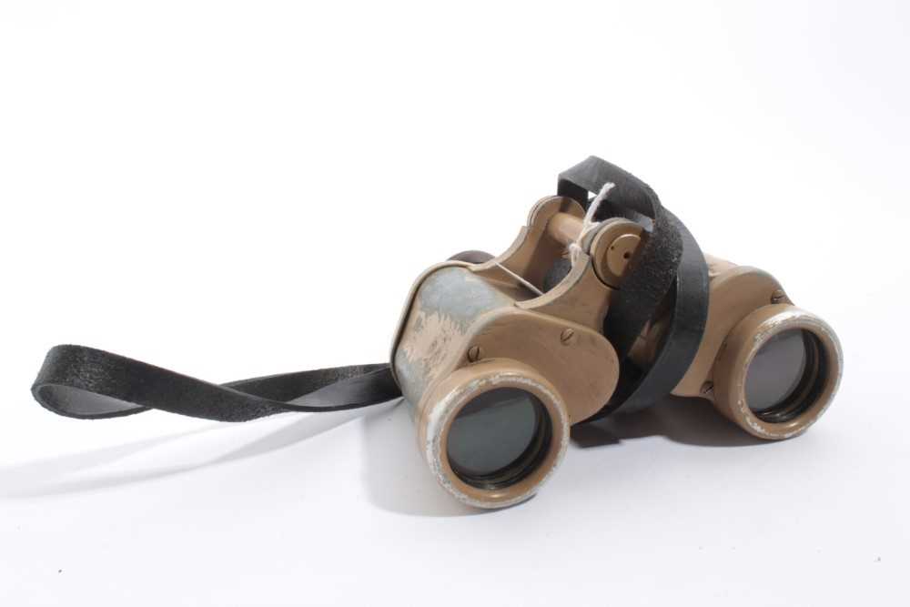 Lot 726 - Second World War Nazi Afrika Korps Binoculars, marked cag, Dienstglas 6x30, 329914, ddx. , with leather strap